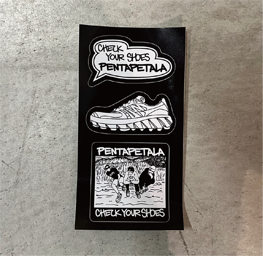 ステッカー　check your shoes